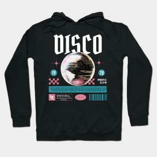 DISCO  - Grainy Mirror Ball  (white/pink/teal) Hoodie